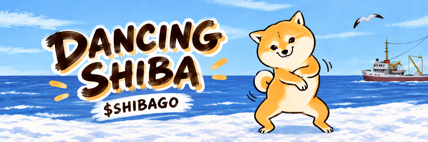 Dancing Shiba and $SHIBAGO banner